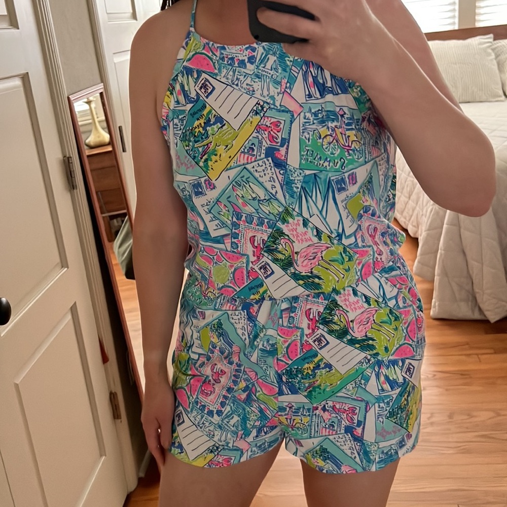 Lilly Pulitzer Dayley Romper Pop Up Wish You Were Here Postcard Print - Large - Picture 6 of 16